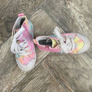 Tie-dyed girls size 10 high top shoes